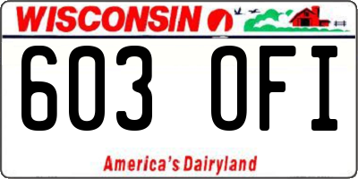 WI license plate 603OFI