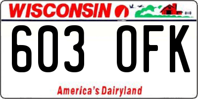 WI license plate 603OFK