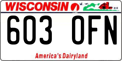 WI license plate 603OFN