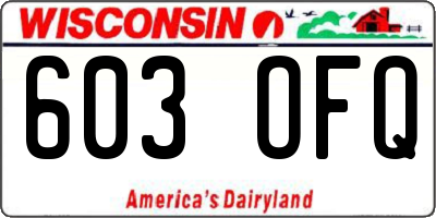WI license plate 603OFQ