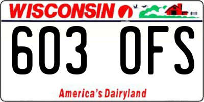 WI license plate 603OFS