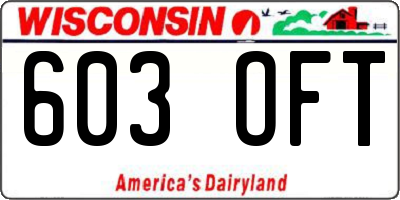 WI license plate 603OFT