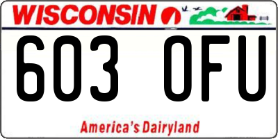 WI license plate 603OFU