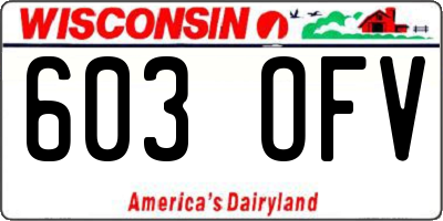 WI license plate 603OFV