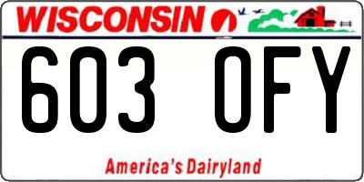 WI license plate 603OFY