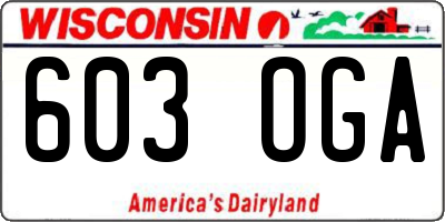 WI license plate 603OGA