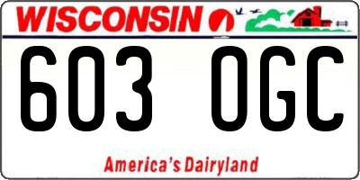 WI license plate 603OGC