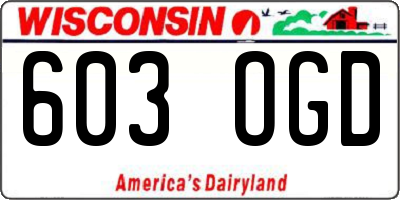 WI license plate 603OGD