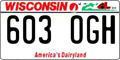 WI license plate 603OGH