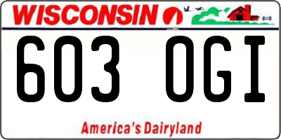 WI license plate 603OGI