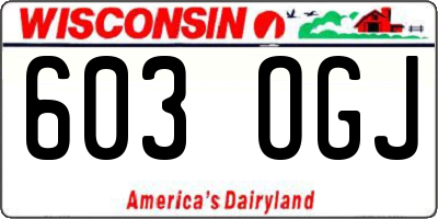 WI license plate 603OGJ