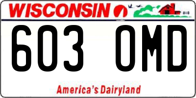 WI license plate 603OMD