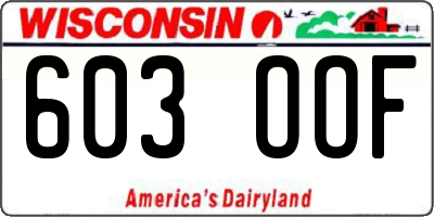 WI license plate 603OOF