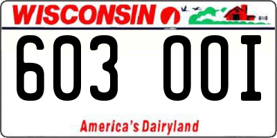 WI license plate 603OOI