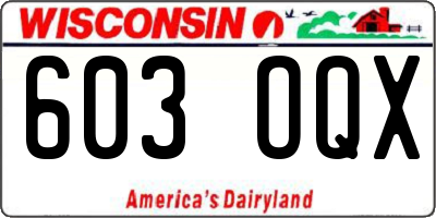 WI license plate 603OQX