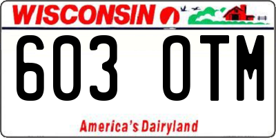 WI license plate 603OTM