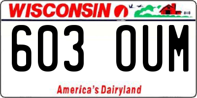 WI license plate 603OUM