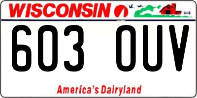 WI license plate 603OUV