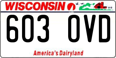 WI license plate 603OVD