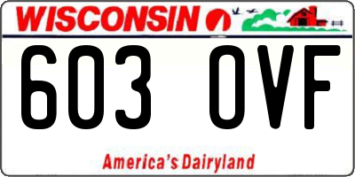 WI license plate 603OVF