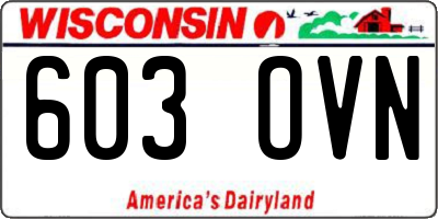 WI license plate 603OVN