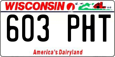 WI license plate 603PHT