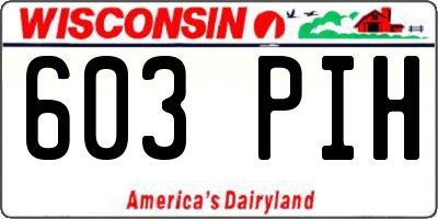 WI license plate 603PIH