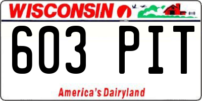 WI license plate 603PIT