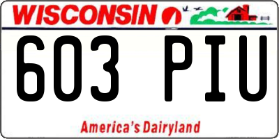 WI license plate 603PIU