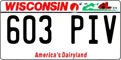 WI license plate 603PIV
