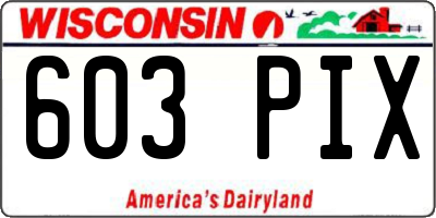 WI license plate 603PIX