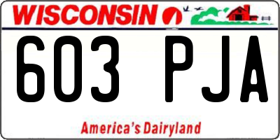 WI license plate 603PJA