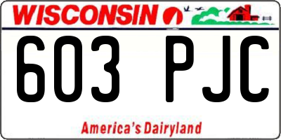 WI license plate 603PJC