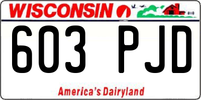 WI license plate 603PJD