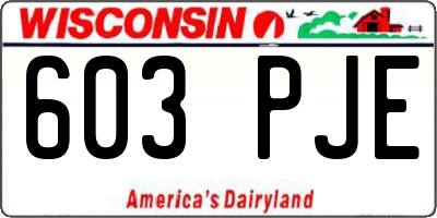 WI license plate 603PJE