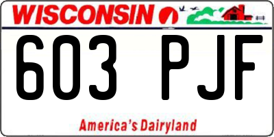 WI license plate 603PJF