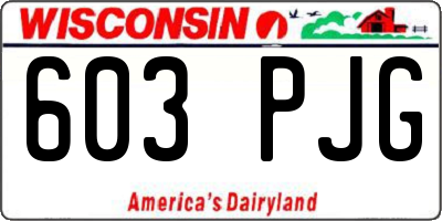 WI license plate 603PJG