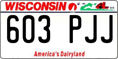 WI license plate 603PJJ