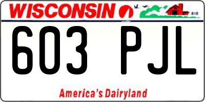WI license plate 603PJL