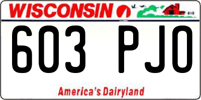 WI license plate 603PJO