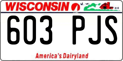 WI license plate 603PJS