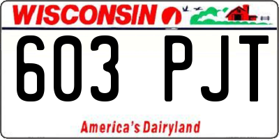 WI license plate 603PJT
