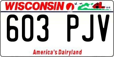 WI license plate 603PJV