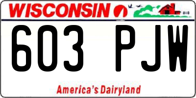 WI license plate 603PJW
