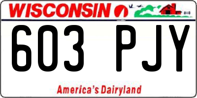 WI license plate 603PJY