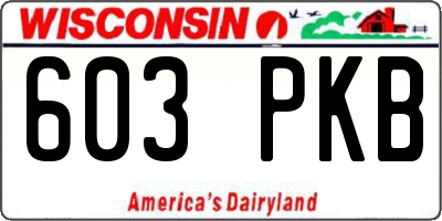 WI license plate 603PKB