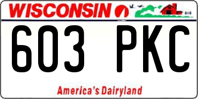 WI license plate 603PKC