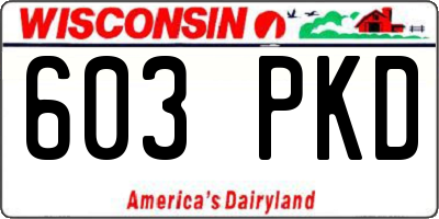 WI license plate 603PKD