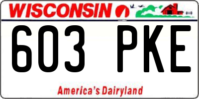 WI license plate 603PKE