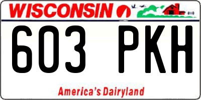 WI license plate 603PKH
